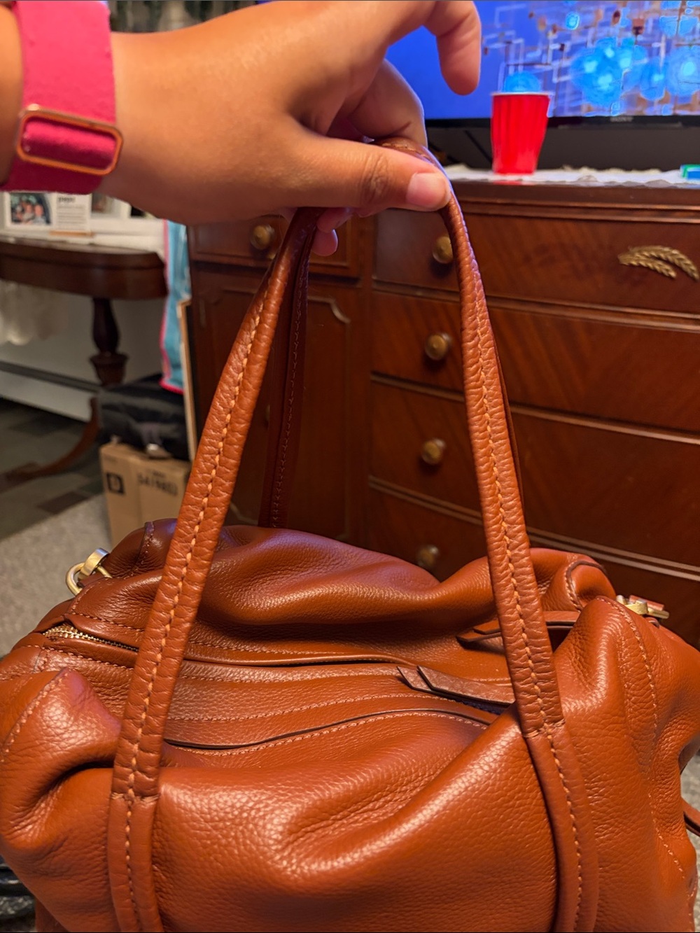 Vera Bradley Women's Tan/Brown Pebbled Shoulder Bag
